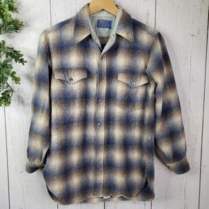 PENDLETON blue brown wool flannel